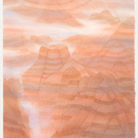 Grace Auyeung: 'canyonscape 1', 2017 Other Painting, Landscape. Artist Description: MENTAL PROTRAYAL OF LANDSCAPE OF CANYONS, THE BEAUTY AND TRANQUILITY  CHINESE INK, WATER COLOUR ON XUAN PAPER...