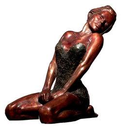 Frederic Clerc-renaud: 'Stretching', 2010 Bronze Sculpture, Figurative. Artist Description:      figurative bronze sculpture with walnut patina   ...
