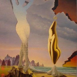 Gyuri Lohmuller: 'the woman', 2005 Oil Painting, Surrealism. Artist Description: The original was sold.Upon  request, I can paint a similar theme more or less accurate than the original. Please contact me to order....
