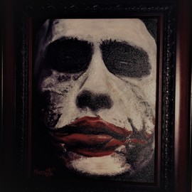 Andreas Halidis: 'The Joker', 2008 Oil Painting, Portrait. Artist Description: After Heath Ledgers passing, I painted his famous demised character as a contribution to his life.  See the beauty and edges of this good and bad side of human psyche. ...