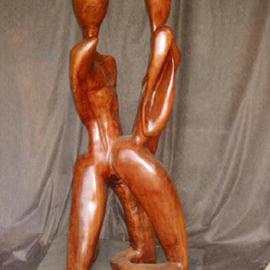 Harold Gubnitsky: 'two figures    walnut', 2010 Wood Sculpture, Figurative. Artist Description:   wood sculpture   walnut         ...