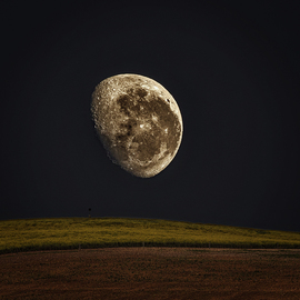 Herman Van Bon: 'moonset', 2018 Other Photography, Landscape. Artist Description: Composite photograph of the moon set above a landscape...