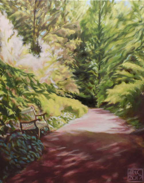 H. N. Chrysanthemum  'Landscape Vii', created in 2017, Original Painting Oil.