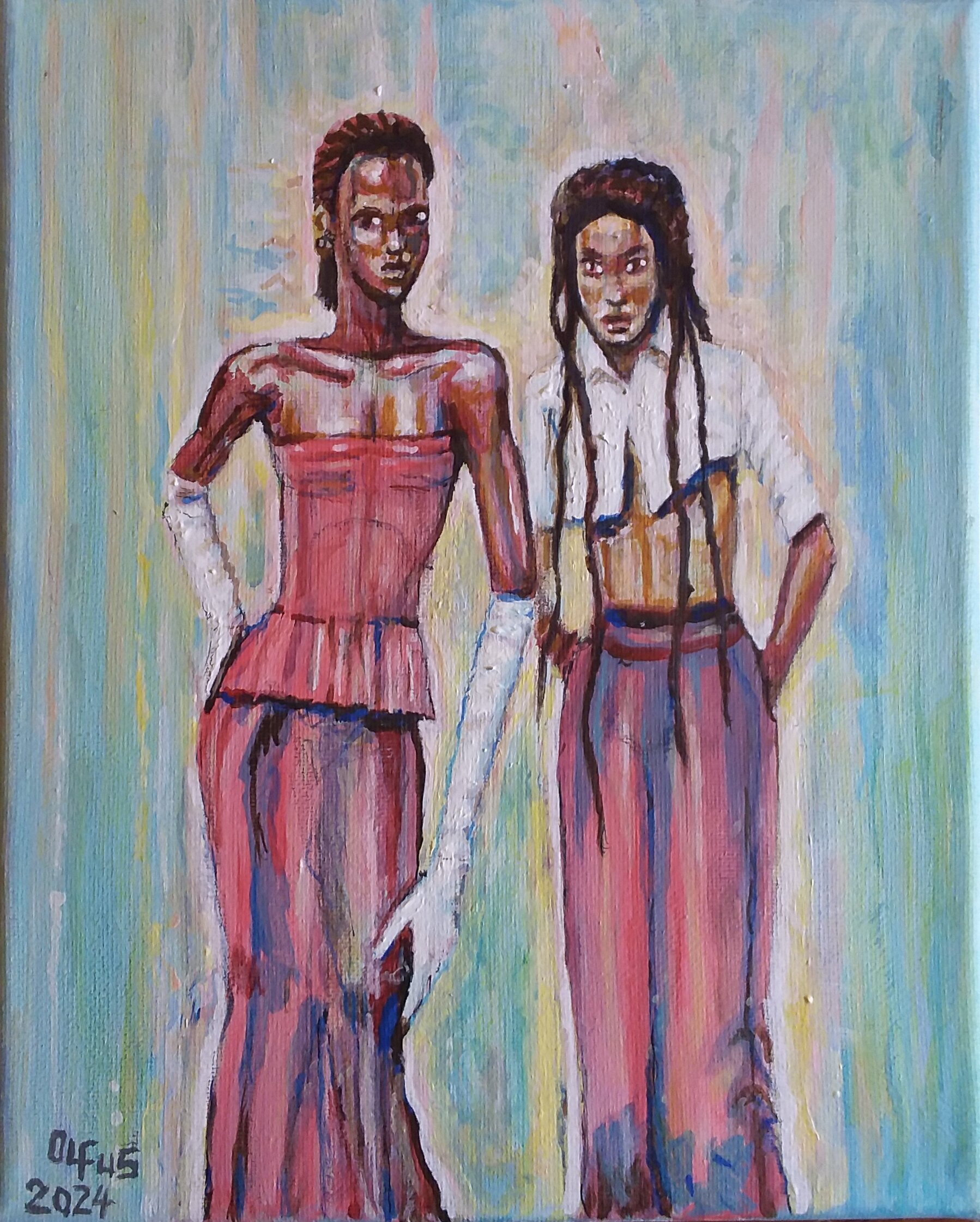 Hampton Olfus: 'are we cool', 2024 Acrylic Painting, Figurative. I was inspired by the idea of gender identity in today s global society.  I as an artist must createhistorical visual records of our society in general. ...