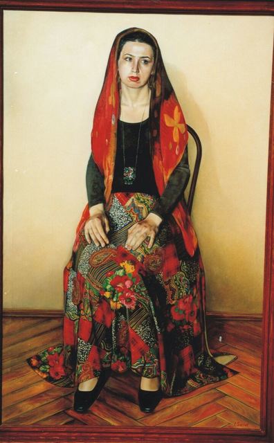 Said Ibrahimov  'Sister S Portrait', created in 1996, Original Painting Oil.