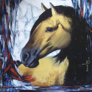 Avinash Manekar: 'Horse1', 2015 Woodcut, Americana.  Animal's ...