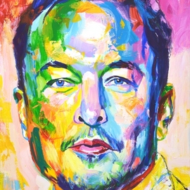 Iryna Kastsova: 'elon musk', 2022 Acrylic Painting, Portrait. Artist Description: Elon Reeve Musk is an American entrepreneur, engineer and billionaire.  He is the founder, CEO and chief engineer of SpaceXTesla investor, CEO and product architectfounder of The Boring Company and co- founder of Neuralink and OpenAI.  I painted in a modern style with brushes and a palette knife.  ...