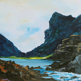 Conor Murphy: 'the gap of dunloe', 2021 Acrylic Painting, Landscape. Artist Description: Painted from tubes of passion in Ireland by an Irish artist.Visit me at,  conor- murphy. pixels. comCertificate of authenticity included with sale. Signed, lower left.One of a kind and Original.16 x16 x 1. 5 Inches. . . . . . . . 40. 6 x 40. 6 cmAcrylic Paints on ...