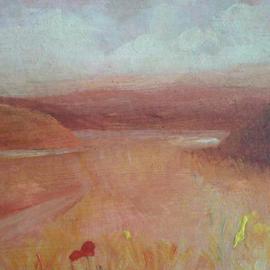 Ivana Andric: 'Fields', 2009 Tempera Painting, Landscape. Artist Description:  tempera painting on wood ...