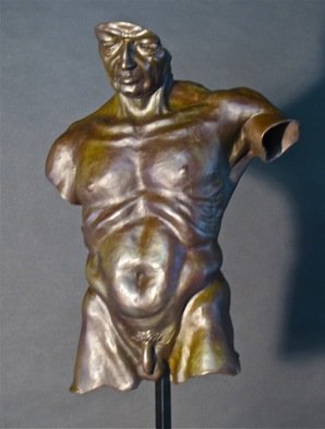 Jack Hill: 'Male Torso Old Soldier Front', 2012 Bronze Sculpture, Mythology. 