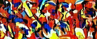 Peter Jalesh: 'clowns', 2018 Acrylic Painting, Abstract. A gallery of clowns - forest of apparitions...