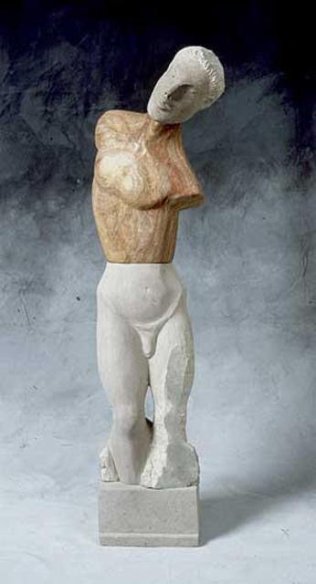 Artist Jane Jaskevich. 'Kouros Revisited' Artwork Image, Created in 2003, Original Sculpture Wood. #art #artist