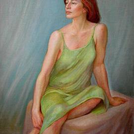Judith Fritchman: 'Afternoon Reverie', 2001 Oil Painting, Figurative. Artist Description: A pause for contemplation in the afternoon. ...