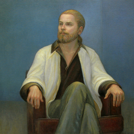 Judith Fritchman: 'Call Me Al', 2007 Oil Painting, Portrait. Artist Description:  Al naturally assumed a relaxed and balanced pose that offered the opportunity to explore geometric shapes. ...