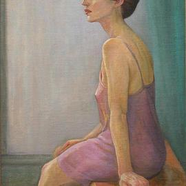 Judith Fritchman: 'Morning ', 2003 Oil Painting, Figurative. Artist Description: The model responded to the peaceful atmosphere created by the soft morning light....