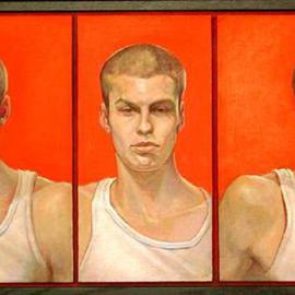 Judith Fritchman: 'Triptych of Will', 2001 Oil Painting, Portrait. Artist Description: Will, a young art student, could present a kaleidoscope of emotions as he posed, which prompted the triptych format. ...