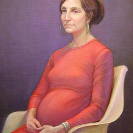 Judith Fritchman: 'Waiting', 2006 Oil Painting, Portrait. Artist Description: The model was happily anticipating the birth of her first child....