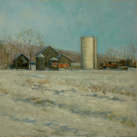 Judith Fritchman: 'Winter at Lindsays Farm', 2007 Acrylic Painting, Landscape. Artist Description:  Snow blankets the farm at the end of the road. ...