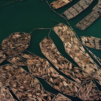 John Griebsch: 'log rafts 12 port of tacoma', 2007 Color Photograph, Landscape. Aerial Photograph    Archival Print number 1 of an edition of 25...