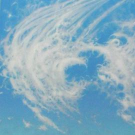 James Gwynne: 'Sky Fantasy', 2003 Oil Painting, Landscape. Artist Description: Imaginary cloud formation in a bright blue sky...