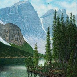 James Hildebrand: 'Gone Fishing', 2019 Oil Painting, Landscape. Artist Description: Eagles Fishing on Moraine Lake, Alberta Canada...