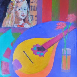 James Bones: 'still life with mandolin', 2018 Oil Painting, Still Life. Artist Description: Portrait after velasquez with mandolin...