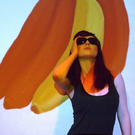 Jim Lively: 'Angela Burnt Orange Bananas', 2010 Color Photograph, Surrealism. Artist Description:     Part of the 