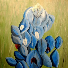 Jim Lively: 'Bluebonnets For Mary Alice', 2010 Acrylic Painting, Surrealism. Artist Description:     acrylic on canvas, part of the cool colors series of paintings                                                    ...