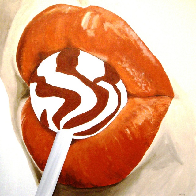 Artist Jim Lively. 'Burnt Orange Lips And Lollipop' Artwork Image, Created in 2010, Original Photography Color. #art #artist