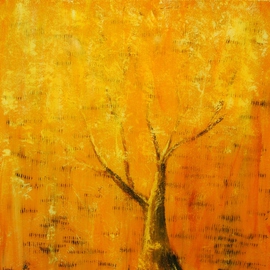 Jim Lively: 'Imaginary Autumn', 2011 Acrylic Painting, Landscape. Artist Description:                      acrylic, ink text and heavy gloss varnish on gallery wrapped canvas                                                                     ...