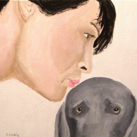 Jim Lively: 'The Girls Make Up', 2009 Acrylic Painting, Dogs. Artist Description:  acrylic on gallery wrapped canvas. Part of the 