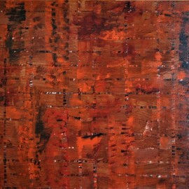Jim Lively: 'burnt orange integrity', 2019 Acrylic Painting, Abstract. 