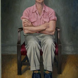 TV Watcher with Pink Shirt By James Morin