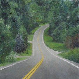 James Morin: 'road on a hill study', 2021 Oil Painting, Landscape. Artist Description: An unusual perspective, the movement of the road itself grabbed me A larger painting of this is in the works. ...