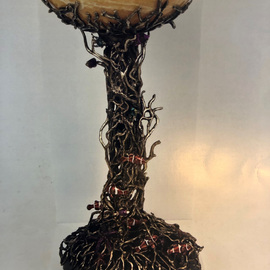 Joe Jumalon: 'Neptunes Palace', 2019 Bronze Sculpture, Mythology. Artist Description: The Neptunes Palace pedestal with bowl is a limited edition of exquisite functional art.  This multi- purpose honey onyx bowl mounts on lavish solid cast bronze pedestal with intricately hand cast sea creatures throughout that are hand painted by the artist.  Note All cast bronze art pieces will ...