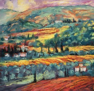 John Maurer: 'Chianti Trail no 1', 2017 Oil Painting, Landscape. Original, framed oil painting from my recent trip to Tuscany.  Painted mostly with palette knives. ...