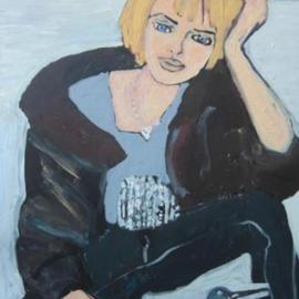 Joanna Glazer: 'Thinker', 2011 Acrylic Painting, Portrait. Artist Description:   Step by Step    ...