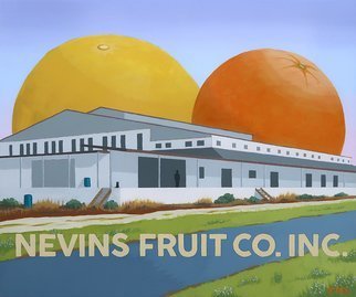 John Cielukowski: 'nevins fruit co titusville fl', 2018 Acrylic Painting, Landscape. Original acrylic painting on a birch wood dimensional panel.The Nevins building is an old abandoned citrus packing house.Finished edges.  Ready to hang. ...