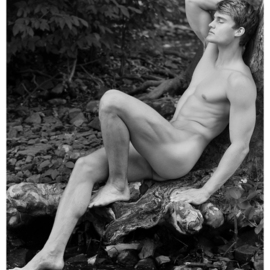 John Falocco: 'asleep by a stream', 2023 Digital Photograph, Nudes. Artist Description: Male figure study in nature. ...