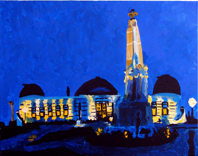 Juan Carlos Vizcarra  'Griffith Observatory', created in 2009, Original Painting Acrylic.