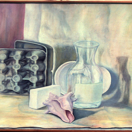 John Powell: 'Pastel in Reflection', 1988 Oil Painting, Still Life. Artist Description:  From the still- life series. . . ...
