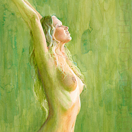 John Heath: 'Titania', 2008 Acrylic Painting, nudes. 
