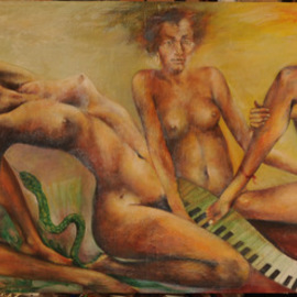 John Biro: 'melody', 2009 Oil Painting, nudes. Artist Description: oil on canvas...