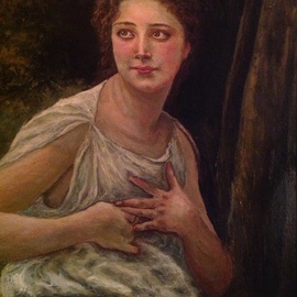 Joseph Porus: 'Otherwised Engaged', 2012 Oil Painting, Portrait. Artist Description:    Oil on linen. This painting is based on William Adolphe Bougereau's great original.                              ...