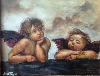 Joseph Porus: 'Raphael Angels Only Different', 2013 Oil Painting, Biblical.                 Oil on linen. Raphael's cherubs . . . except . . . . I painted one of them fast asleep                                          ...