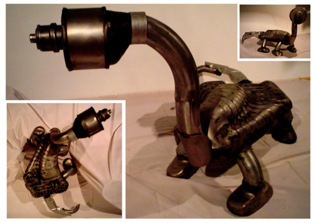 Juan Pablo Cima  'Dino', created in 2007, Original Sculpture Steel.