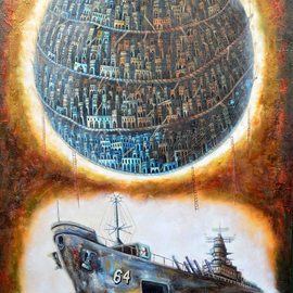 Tony Rodriguez  Juan Antonio Rodriguez Olivares: 'who we are', 2014 Oil Painting, Surrealism. Artist Description: ships, cities, sea...