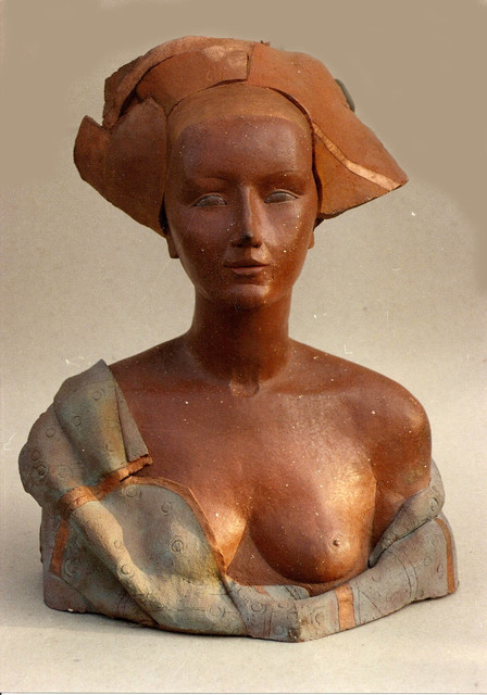Artist Judyta Bil. 'Simonetta' Artwork Image, Created in 1988, Original Sculpture Wood. #art #artist