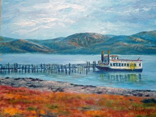 Julie Van Wyk: 'Tahoe Paddleboat', 2010 Oil Painting, Landscape.          paddleboat              ...