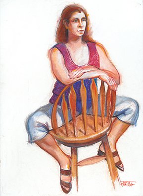 Juraj Skalina: 'Kathy', 2004 Pastel, Portrait. 